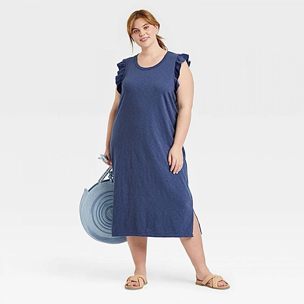 Universal Thread Women's 100% Cotton Ruffle Tank Dress Size XXL